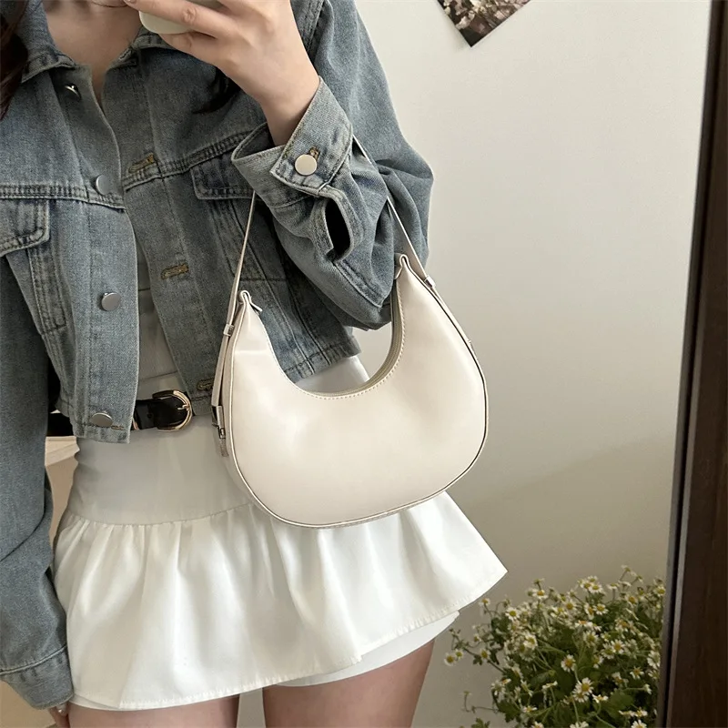 Fashion Luxury Women Underarm Bag PU Leather Hobo Shoulder Bag For Women Small Clutch Handbag Purse Ladies Travel Tote Bags