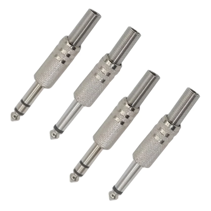 6.35mm 2 3Pole Mono Stereo Amplifier Plug Jack Audio Cable Microphone Connectors