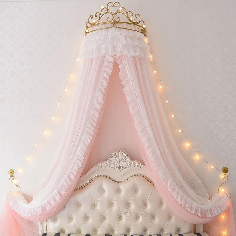 Bed curtain, children's mosquito net, integrated Chinese home bedroom, European style girl's heart beauty
