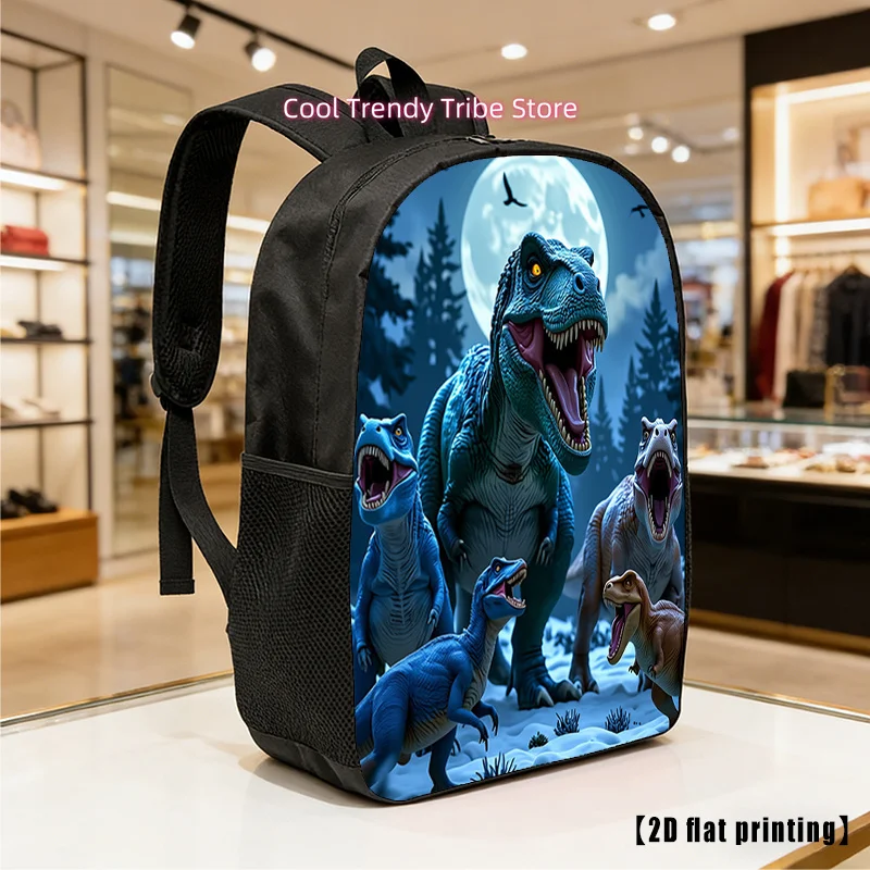 Night Dinosaurs, Lightweight, Large-capacity Unisex Backpack with Adjustable Shoulder Straps, Side Pockets, Suitable for Casual