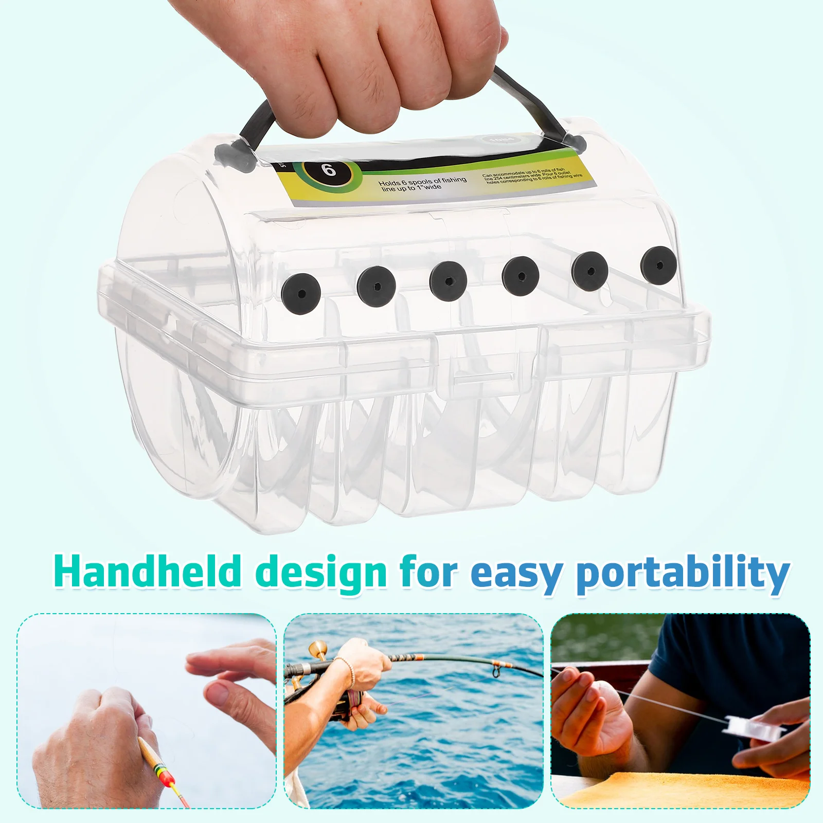 

1pcs Fishing Line Gear Fishing Supplies Box 155mmx120mm Plastic Spool Holder Organizer Reel Case Supplies Gear Storage