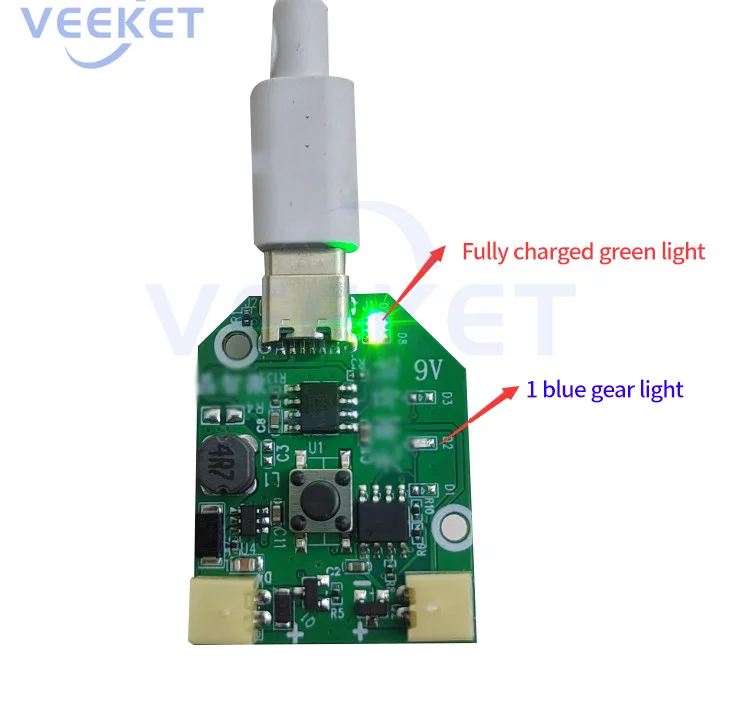 Small Fan Control Board USB Charging 3.2V For Handheld Small Table Fan Mobile Fan Flashing Blue Light Protected by Lithium