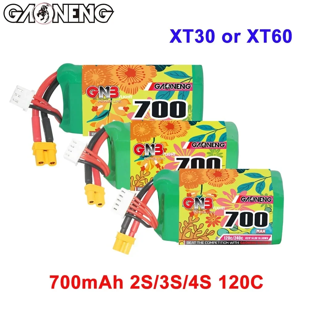 GNB 2S 3S 4S 700mAh 120C 7.4V 11.1V 14.8V Lipo Battery For Square Type Multirotor 150 Size 120 FPV Torrent 110 Mini Quadcopt