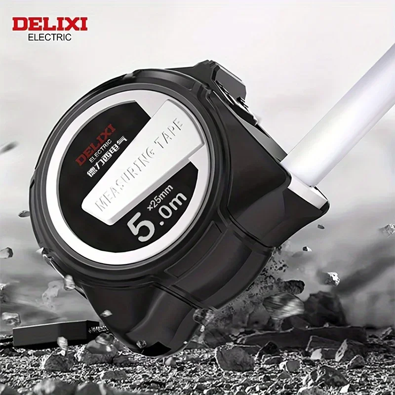 DELIXI Steel Tape 3x19/5x19/5x25/7.5x25mm Shockproof Non-Slip Rubber Coating Upgraded Lock for Designers Craftsmen