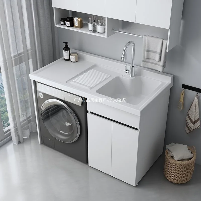 LH Balcony Washing Machine Cabinet Integrated Combination Honeycomb Aluminum Laundry Pool Basin