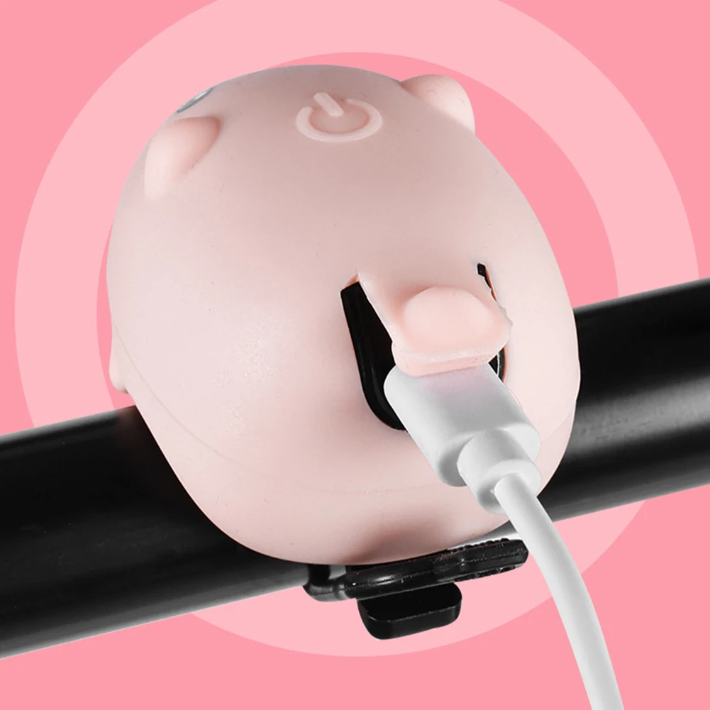 ZK30 Bike Handlebar Light 3 Lighting Modes Children Cartoon Pig USB Rechargeable Waterproof Accessories Balance Car Decoration