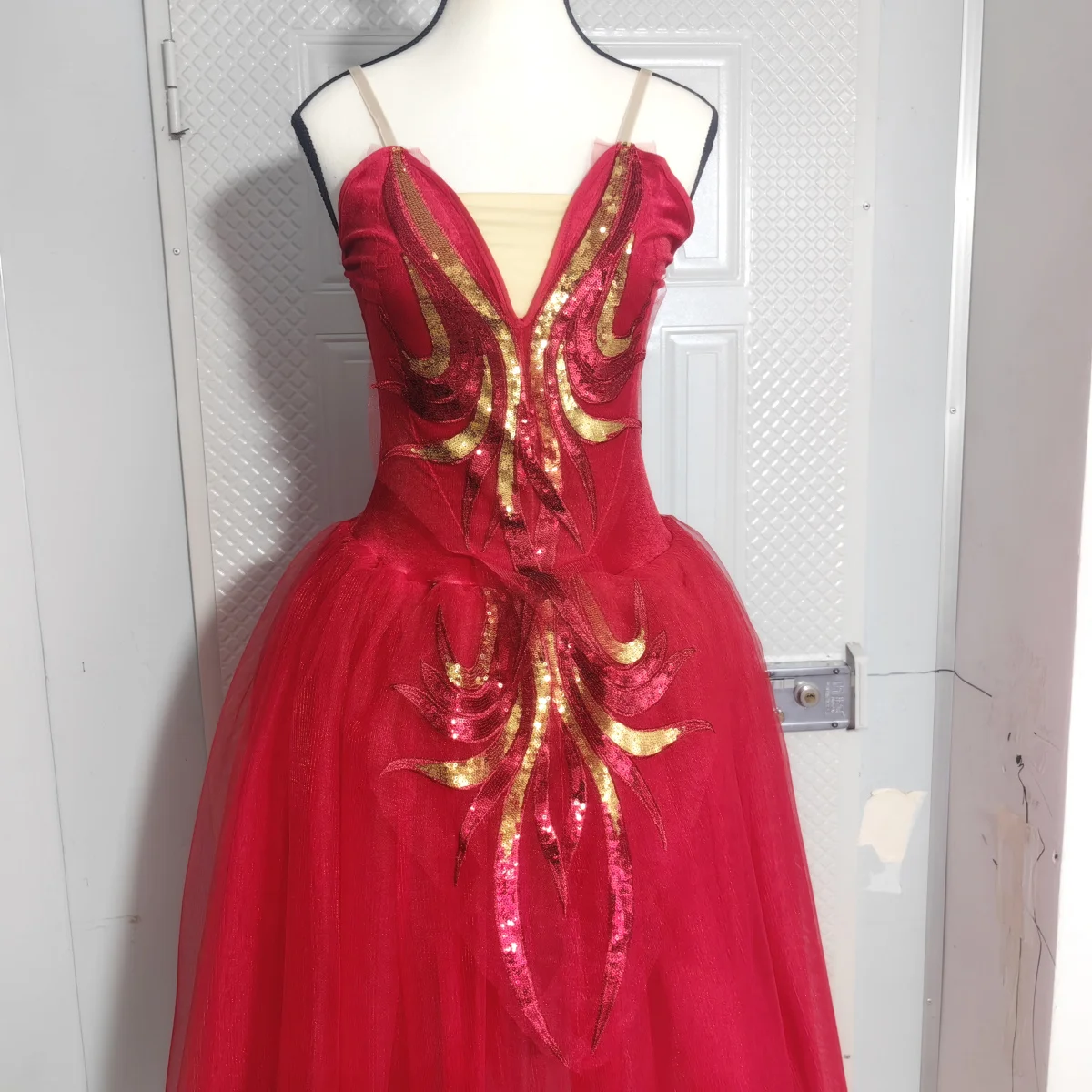 Rode Lange Romantische Ballet Tutu Stager Prestaties Ballet Kostuums Dans Tutu