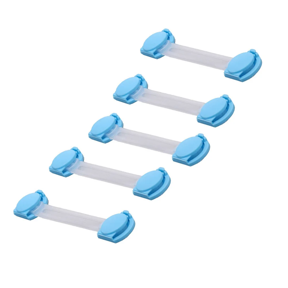 

5Pcs Child Proof Locks Baby Safety Cabinet Drawer Protection Security Straps Easy to Install No Tools Blue Baby Safety Locks