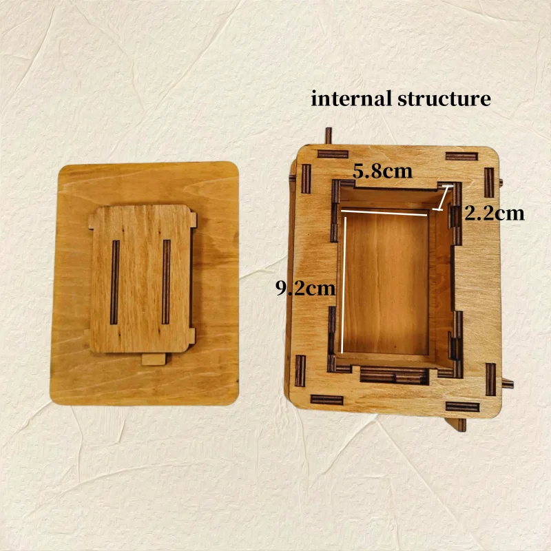 Hölzerne Neuheit Trickbox Logic iq Brain Teaser Puzzlemode Geheimes Puzzle-Geschenkspiel für Erwachsene und Kinder