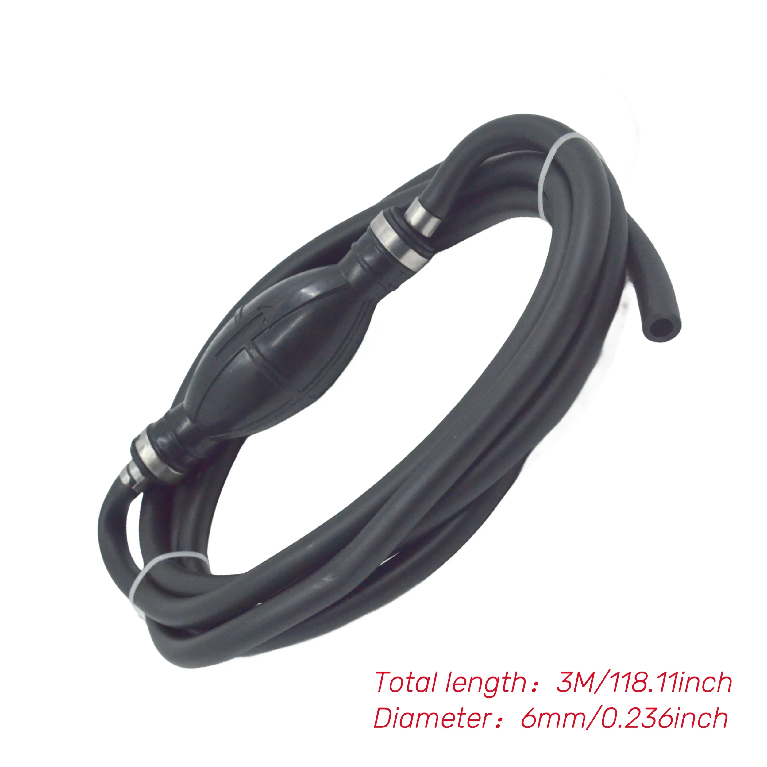 6mm Fuel Line Assembly Hose Line, Marine Outboard Boat Motor & Fuel Assembly Primer Bulb Steel Hose Clamps