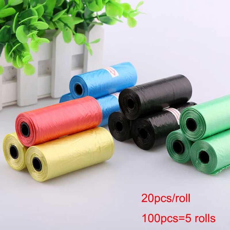 5/10/15/20 Rolls Pet Dog Poop Bags for Dogs Cat Degradable Waste Pick Up Clean Bag Dogs Garbage Bags Dog Accessories Black Color