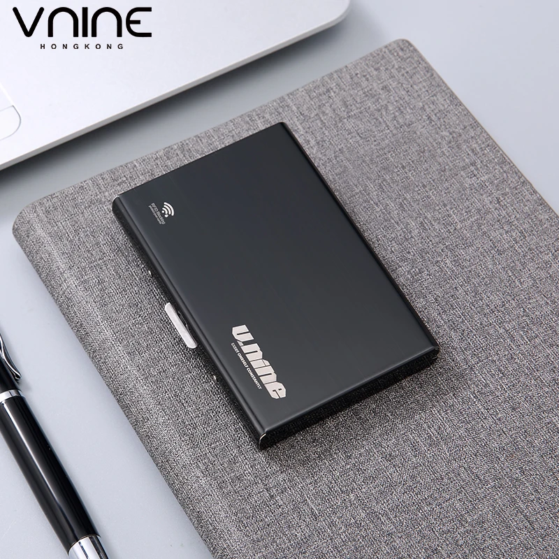 VNINE-صندوق بطاقات من الفولاذ المقاوم للصدأ ، NFC مضاد للسرقة ، بنك السحب ، بطاقة الائتمان ، حقيبة بطاقات مضادة للعضو المغناطيسي ، فتحة بطاقة متعددة ، عمل