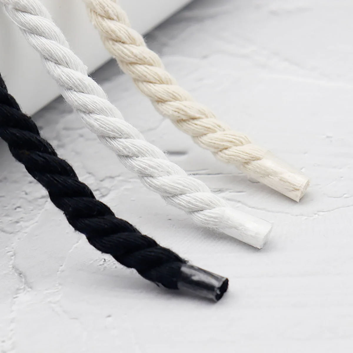 2PCS Round Thick Rope Laces Polyester Cotton High Quality Solid Color Laces 0.8cm120cm Width 10Colors Bold Shoelaces