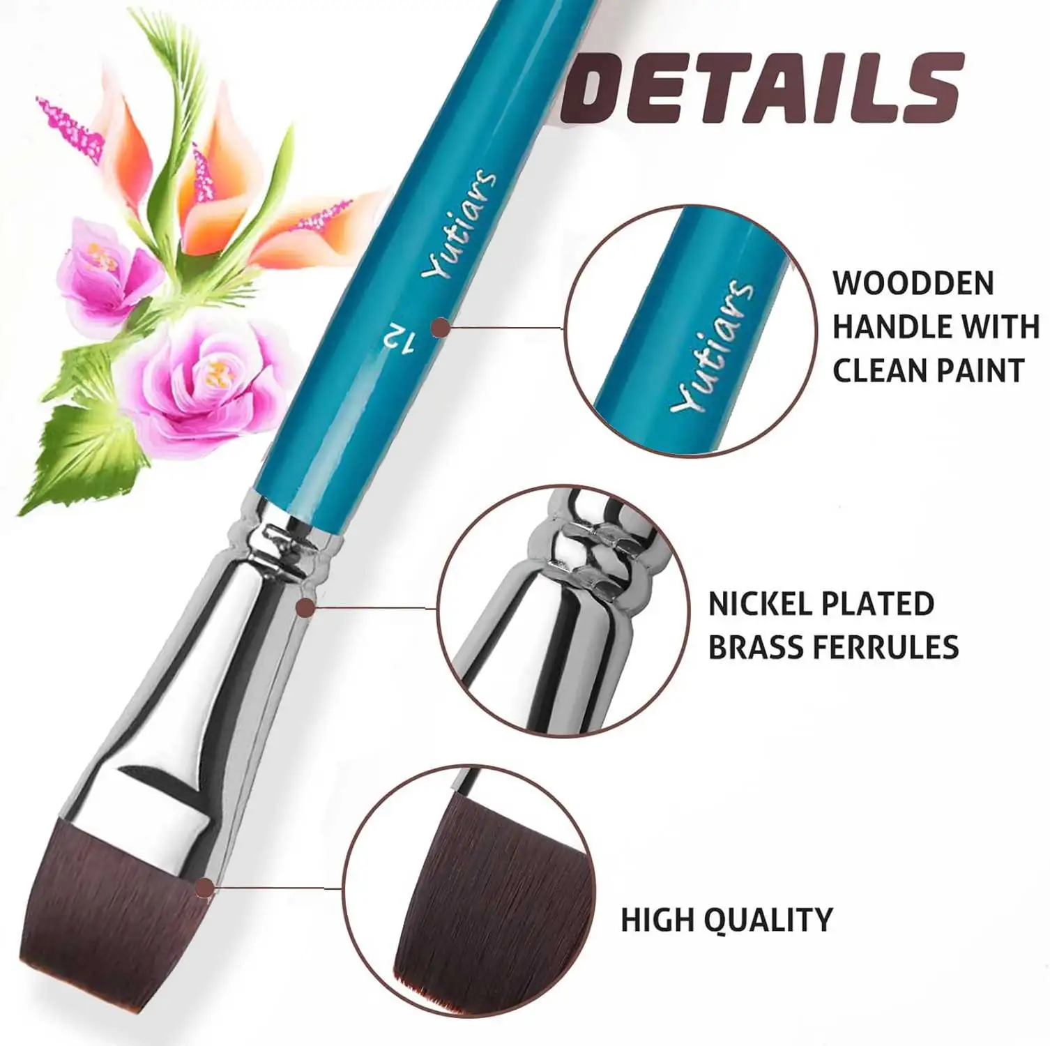 12Pcs Professional Face Painting Brush Set with Nylon Bristles, Ideal for Stage Makeup, Petal Dome Tips, Embossing & Linework