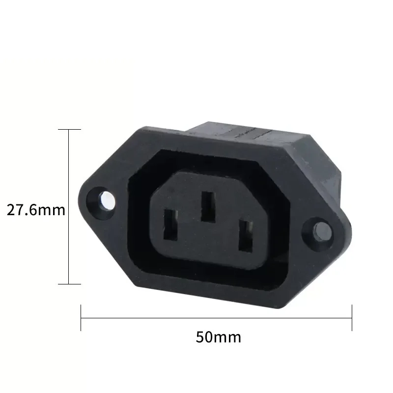IEC320 10A 250V Rewirable Power Connector Black Male Female Docking Plug Connector Rewireable C13 C14 Plug 3 Pin AC Socket Base
