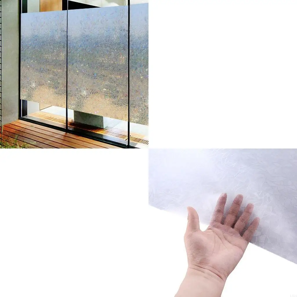 L43A 3D Static Decorative Privacy Window Glass Film Sticker Stained Anti UV Self-adhe