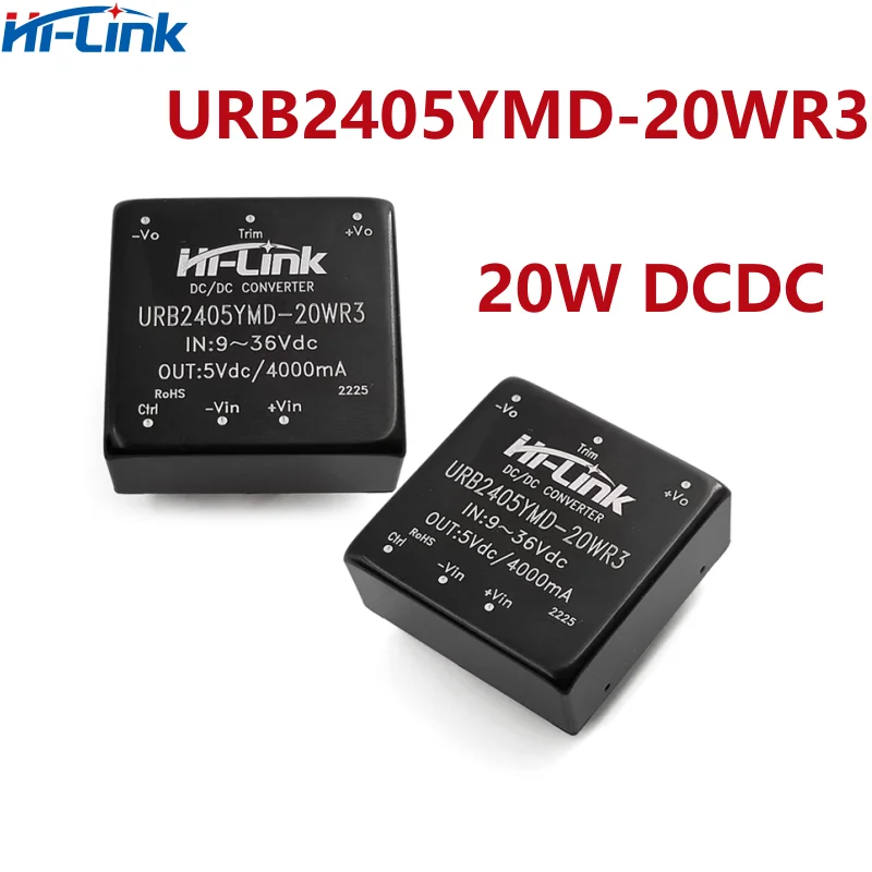 Hi-Link Converter URB2405YMD-20WR3 DC-DC Power Module 20W 24V(9-36V) to 5V 4000mA Output Isolated Step-Down Regulator