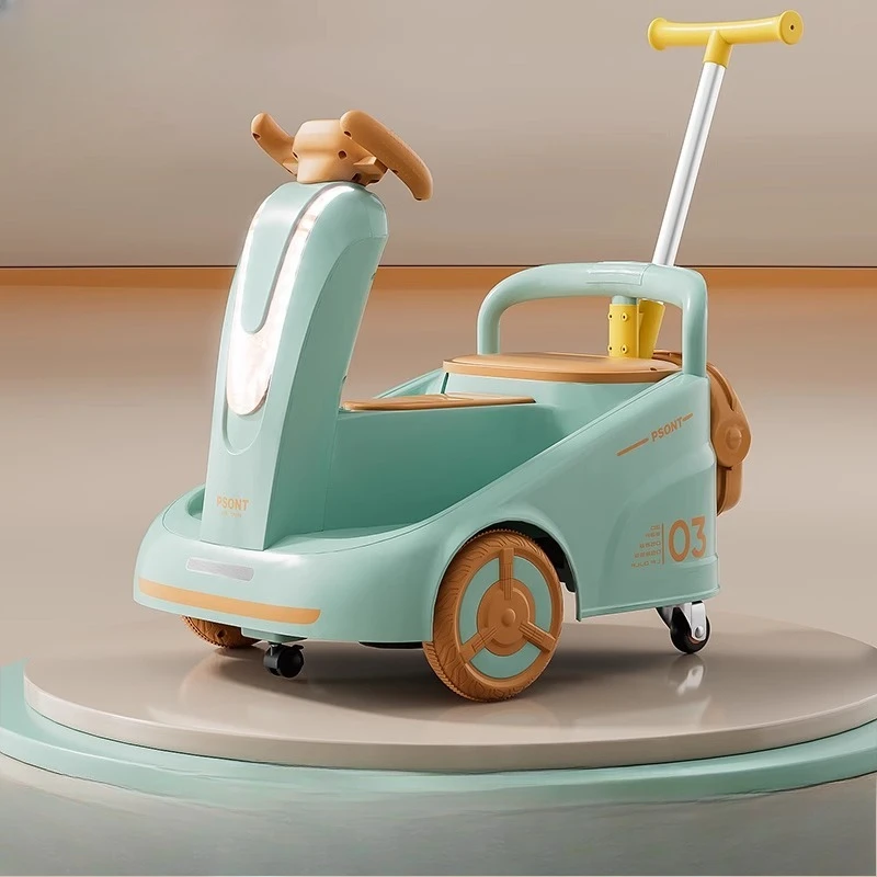 Wózek dziecięcy z pilotem i kierownicą LED 5200mAh Akumulator Wózek i chodzik dla niemowląt ‌