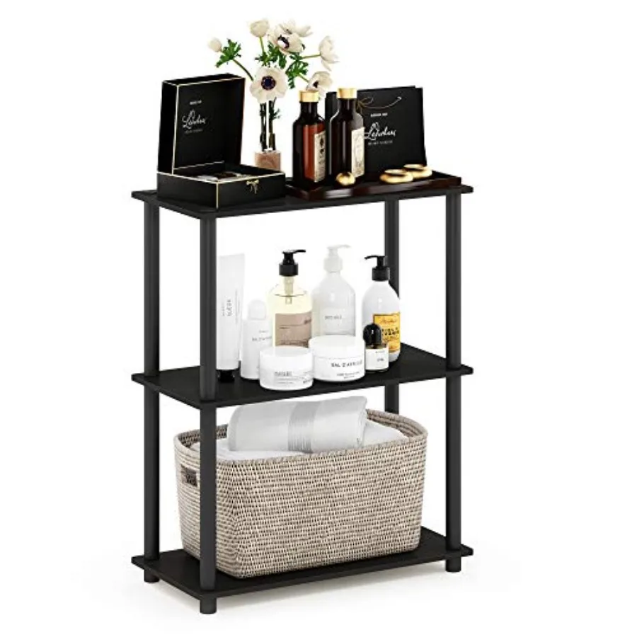 

TURN-N-TUBE Storage Shelves, 3-Tier Book Shelf, Corner Shelf, Toolless Open Shelves, for Organization and Storage, Living Room,