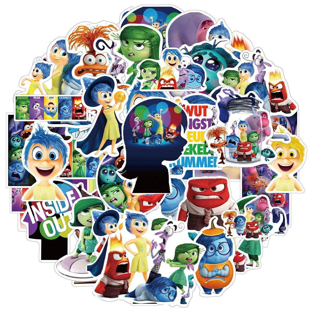 

10/30/50pcs Disney Anime Movie Inside Out 2 Stickers Cartoon Decals Luggage Motorcycle Laptop Bike Cute Waterproof Sticker Gifts