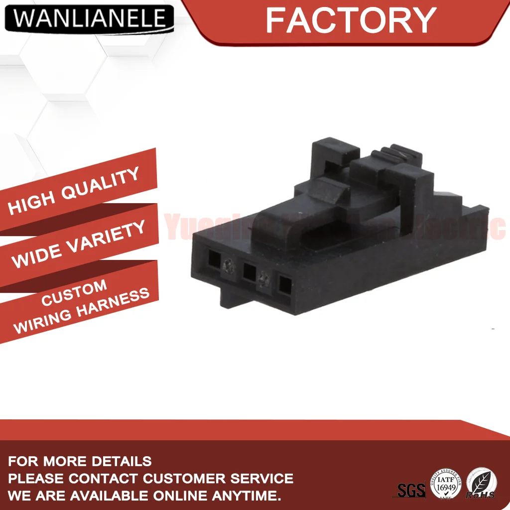 50 Sets Molex 5057-9403 3 Pin Female Connector Housing SL 70066 2.54mm 3A Unsealed Fit Wire to Board Cable Harness Black