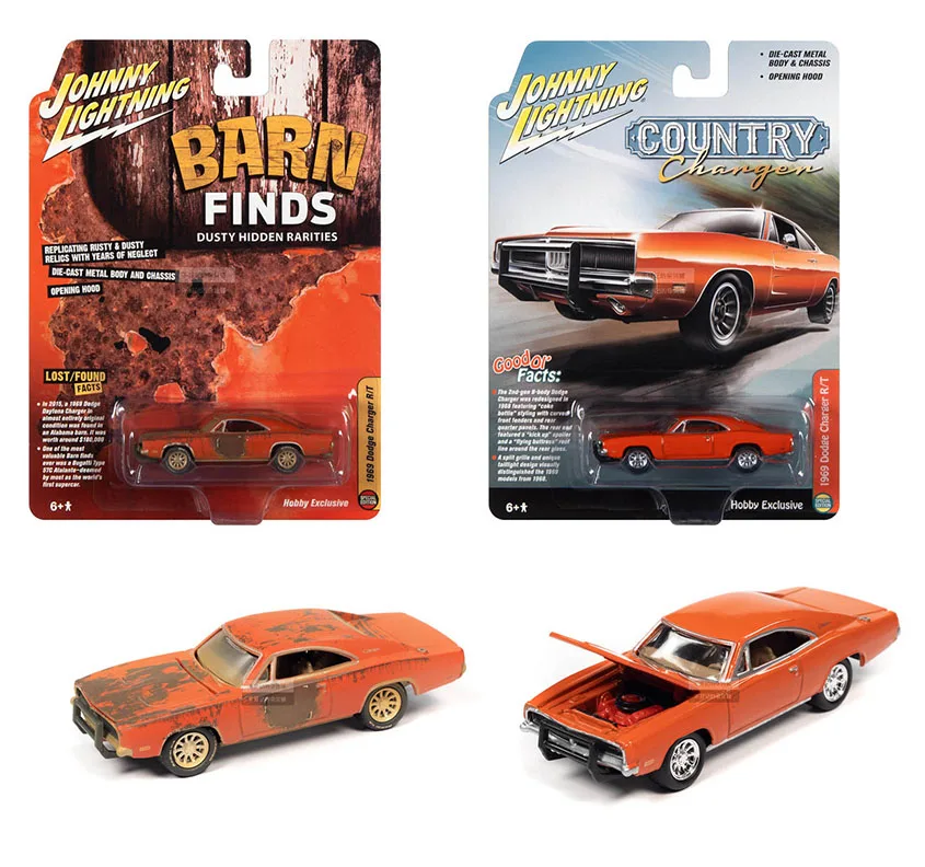 Jonny Lightning 1:64 1969 dodge charger R/T colección de aleación de fundición a presión, modelo de carro de aleación, adorno