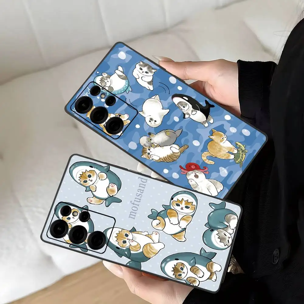 Cute Cat M-Mofusand Phone Case For Samsung S 24 fe 25 Ultra plus 20 lite 21 30 22 23 24 22 Ultra 5G Fundas