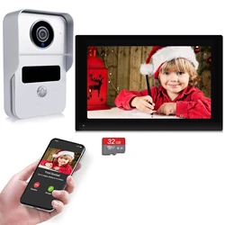 Video Doorbell 7 Inch Wireless Video Intercom System, 1080P Camera, Support Tuya Wifi Monitor, Phone Unlock Motion Detection