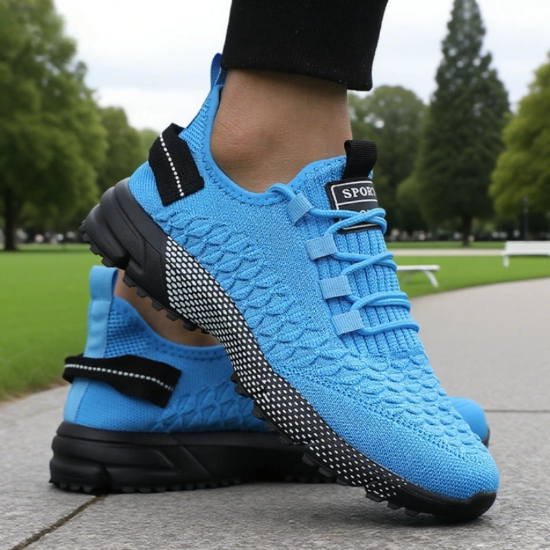 

Модная мужская спортивная обувь с рисунком, легкие дышащие стильные тканые кроссовки, высокоэффективные мужские сетчатые тренировочные ударные кроссовки