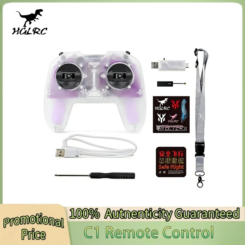 

HGLRC C1 Remote Controller Built-in 500mW ELRS 2.4G TX Module with Dongle for RC Airplane FPV Drone Beginner Pilot