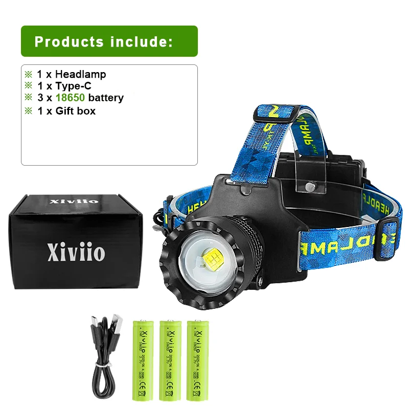 1600W Super Bright LED Headlight Hight Power Head Torch USB Rechargeable Headlamp IPX6 Waterproof Head Lantern For Outdoor image 3