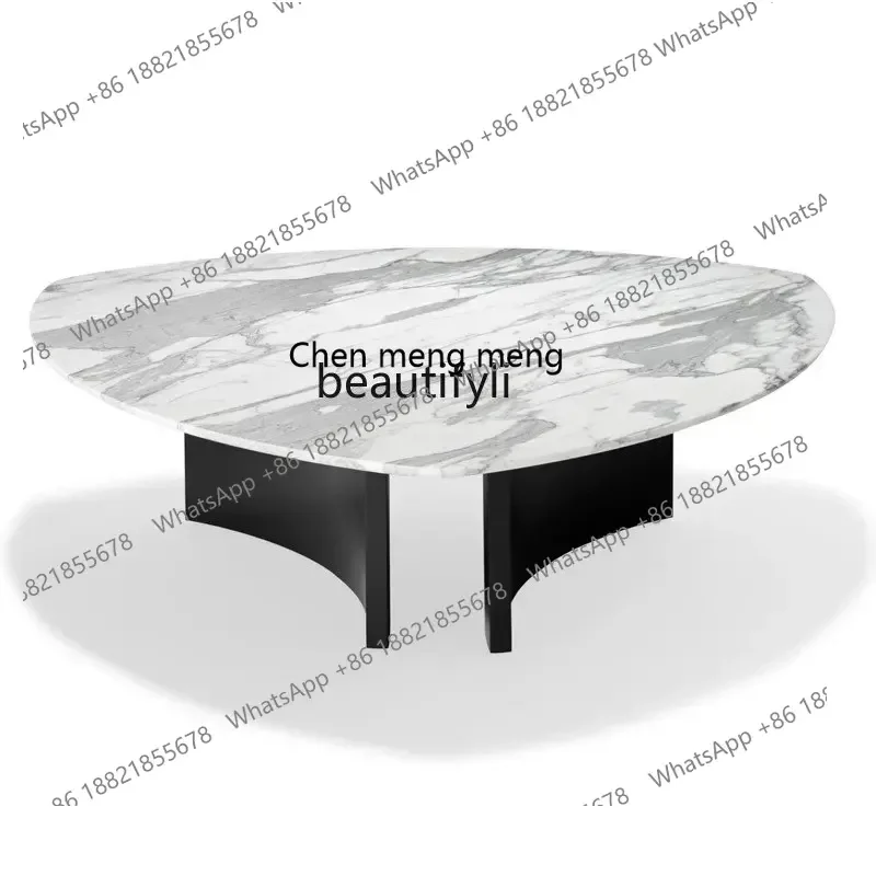 ss 8350  Italian Light Luxury Special-Shaped Marble Tea Table Modern Living Room Sample Room Tea Table