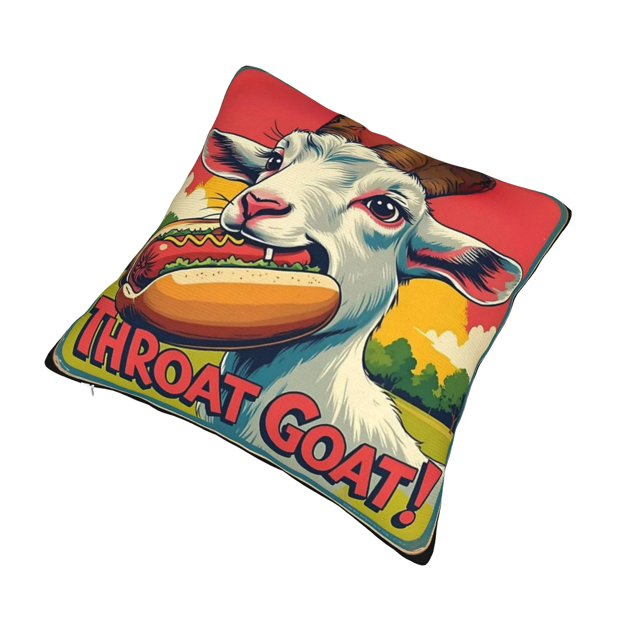 Throat Goat Funny Adult Humor  Pillowcase Accessories Soft Cushion Cover Gift  Pillow Case Cover Home Multi Size