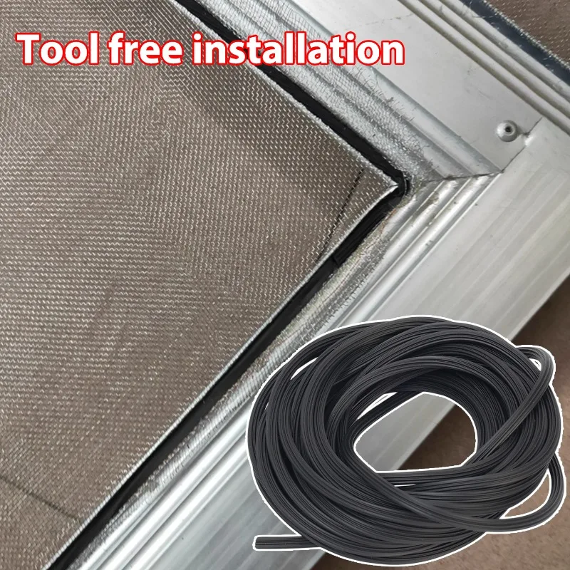 Window Sealing Strip Replacement Screen Door Mesh Strip Window Screen Seal Spline Anti Mosquito Insect Embedded Leather Strips