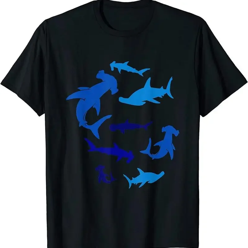 New Limited Hammer Head Sharks Swimming In The Deep Ocean Water T Shirt