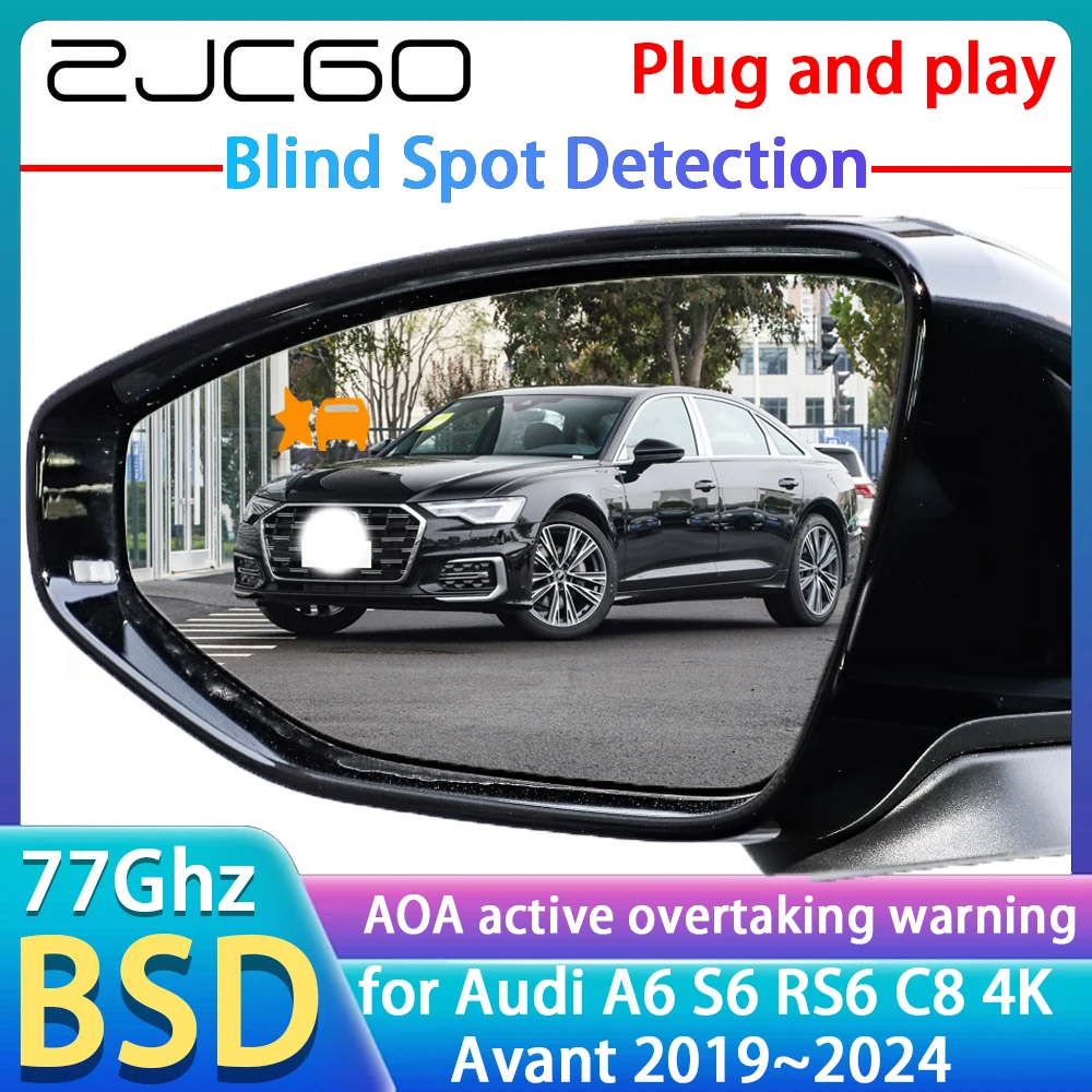 

ZJCGO 77GHz Radar Detector BSD Blind Spot Detection Alert Mirror Assistance Accessories For Audi A6 S6 RS6 C8 4K Avant 2019~2024