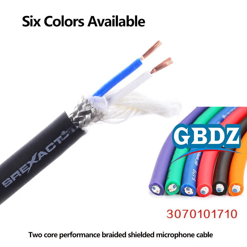 

1-30 Meters SREXACT S-1710 Movable Braided Microphone Cable 2-core Balanced Color Audio Signal Line 2T2S Microphone Cable