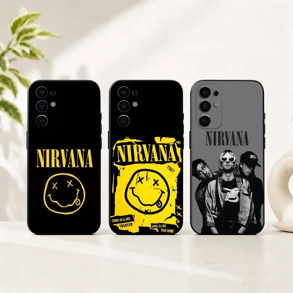 R-Rockband N-Nirvana Phone Case For Samsung S25,S24,S21,S22,S23,S30,Ultra,S20,Plus,Fe,Lite,Note,10,Black Cover