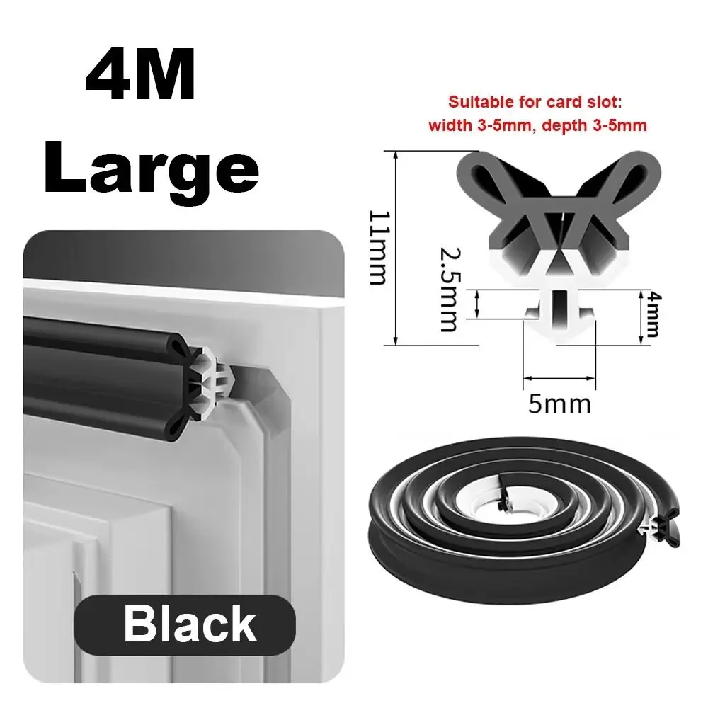 Striscia di tenuta per finestra da 4 m Striscia di tenuta inferiore per porta insonorizzata antivento Guarnizioni indossabili impermeabili Tappo per porta scorrevole