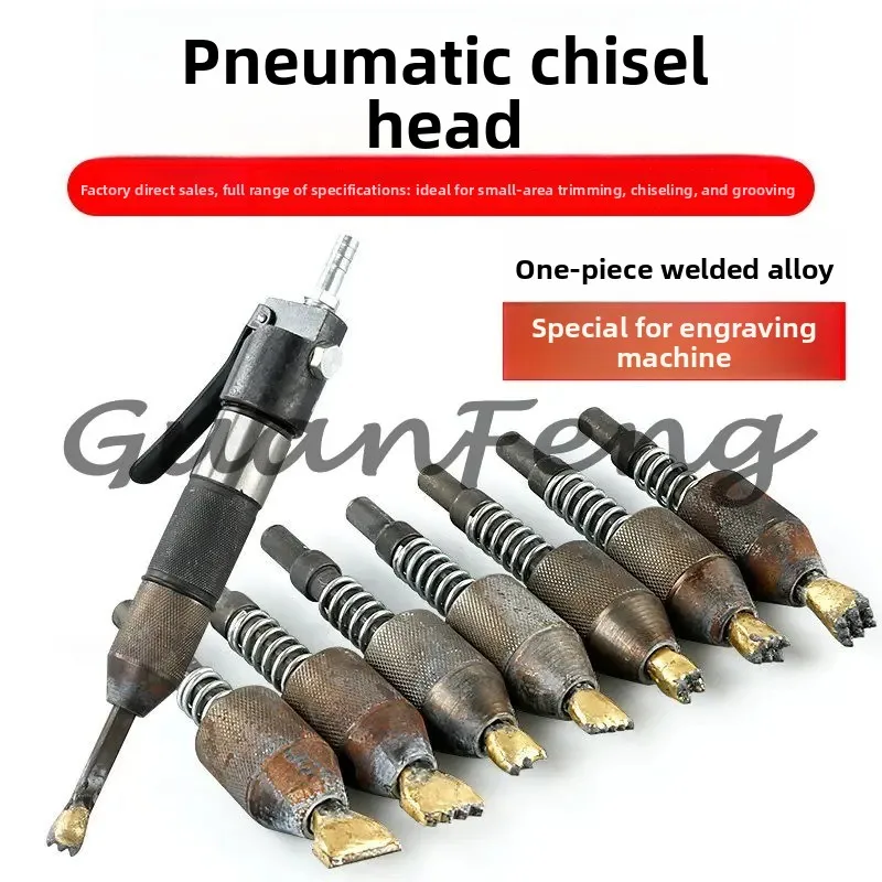 Air Pneumatic Engraving Pen, Chisel Hemp Dual Head Hammer, Stone Trimming Sculpting Tool for Marble Granite Carving
