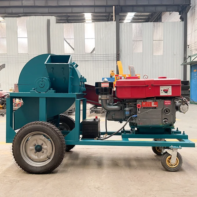 Wood Grinder Chipper Shredder Sawdust Powder Crusher Making Machine Wood Crusher Pulverizer Hammer Mill Machine  for Sale
