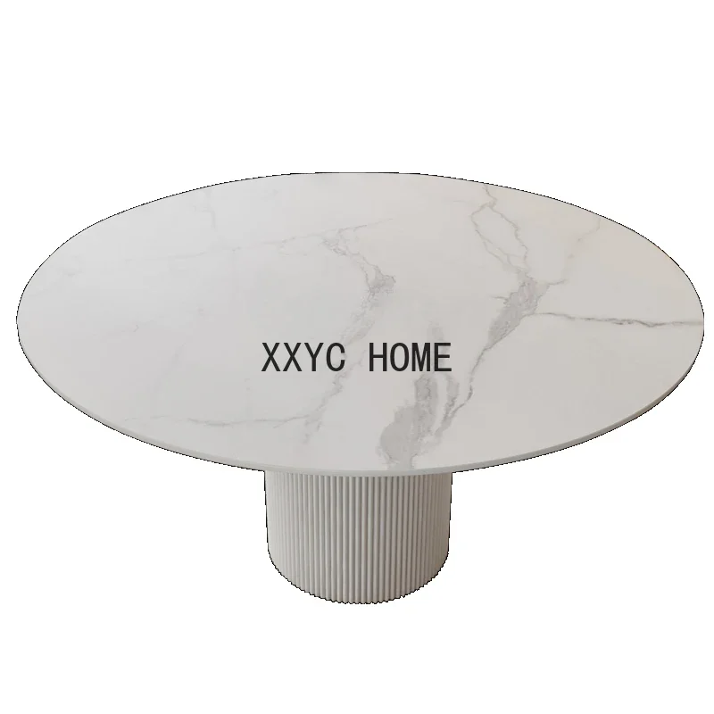 

Nordic Light Luxury Stone Plate round Minimalist Quiet Style Dining Table and Chair