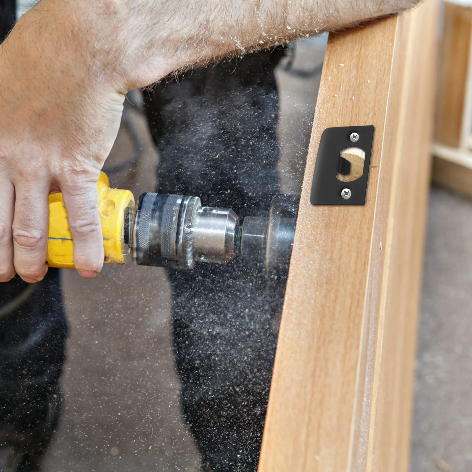 2 set Pelat Penguat Pintu Tugas Berat Baja Tahan Karat Pelat Pengunci Deadbolt Untuk Keamanan Pintu Eksterior Interior Universal