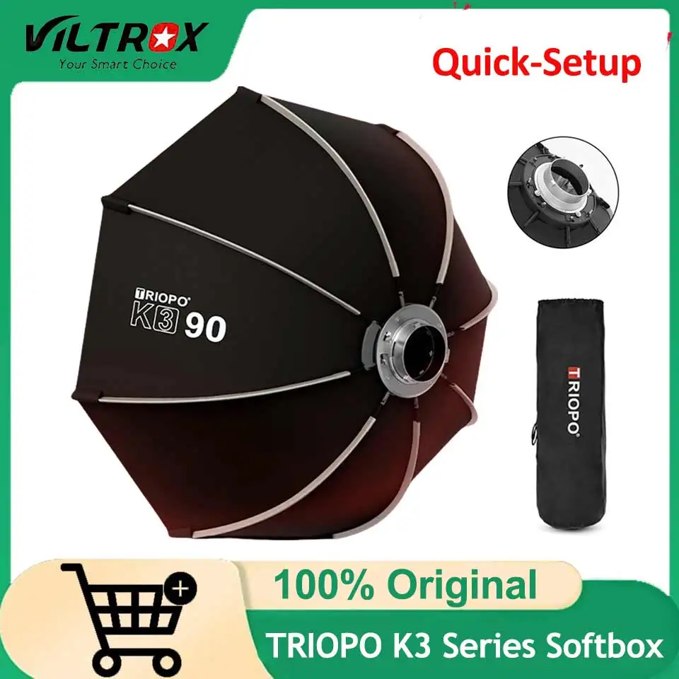 Triopo K3 Series Octagon Softbox Quick-Setup Bowens Mount for Sokani X100 X60 Mini Aputure 300c 200xS Godox LED Video Light