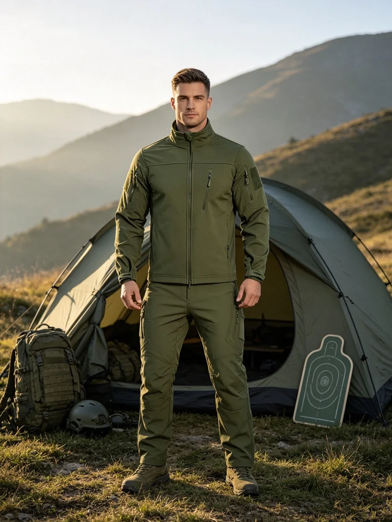 Windproof Jacket Softshell - Herbst Winter Winddichte Haifischhaut-Kapuzenjacken für Herren