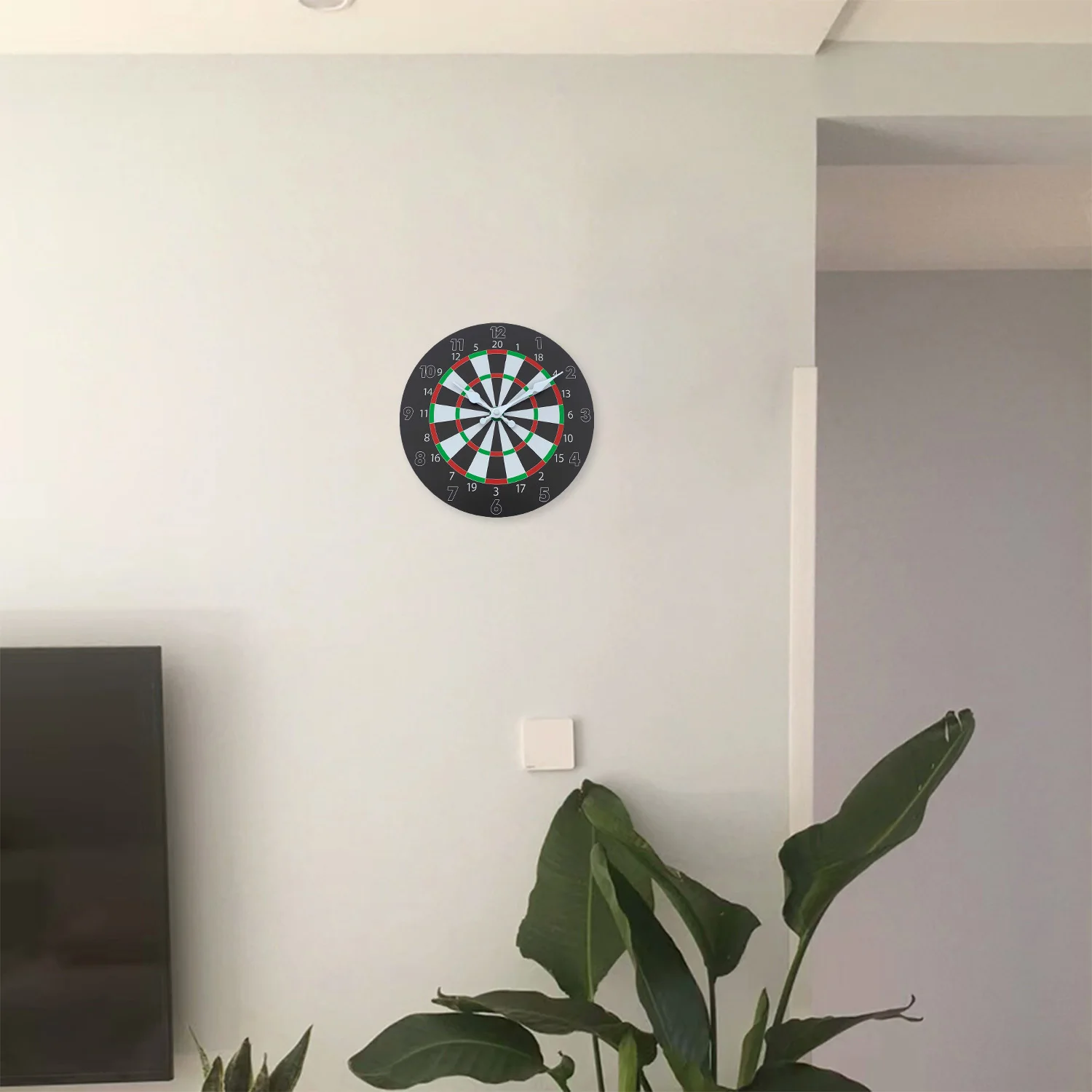 Personalized Dart Target Pattern Wooden Wall Clock for Living Room, Bedroom, Kitchen, Home Decoration, Silent Quartz Clock, Holiday Gift, 10 Inches,