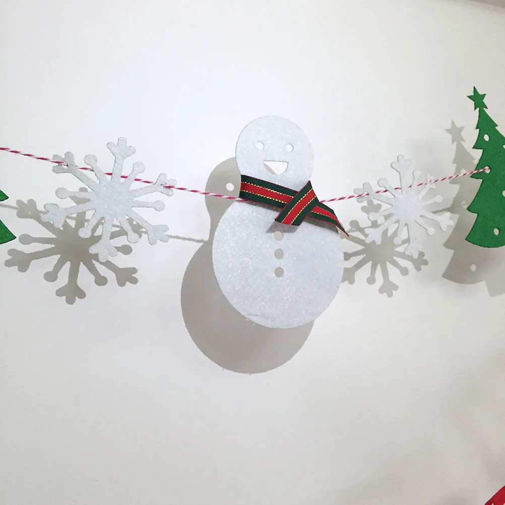 

Festive Snowman Letters Bunting Christmas Decoration Made of Non-Woven Fabric Weatherproof Party Banner for Indoor Outdoor
