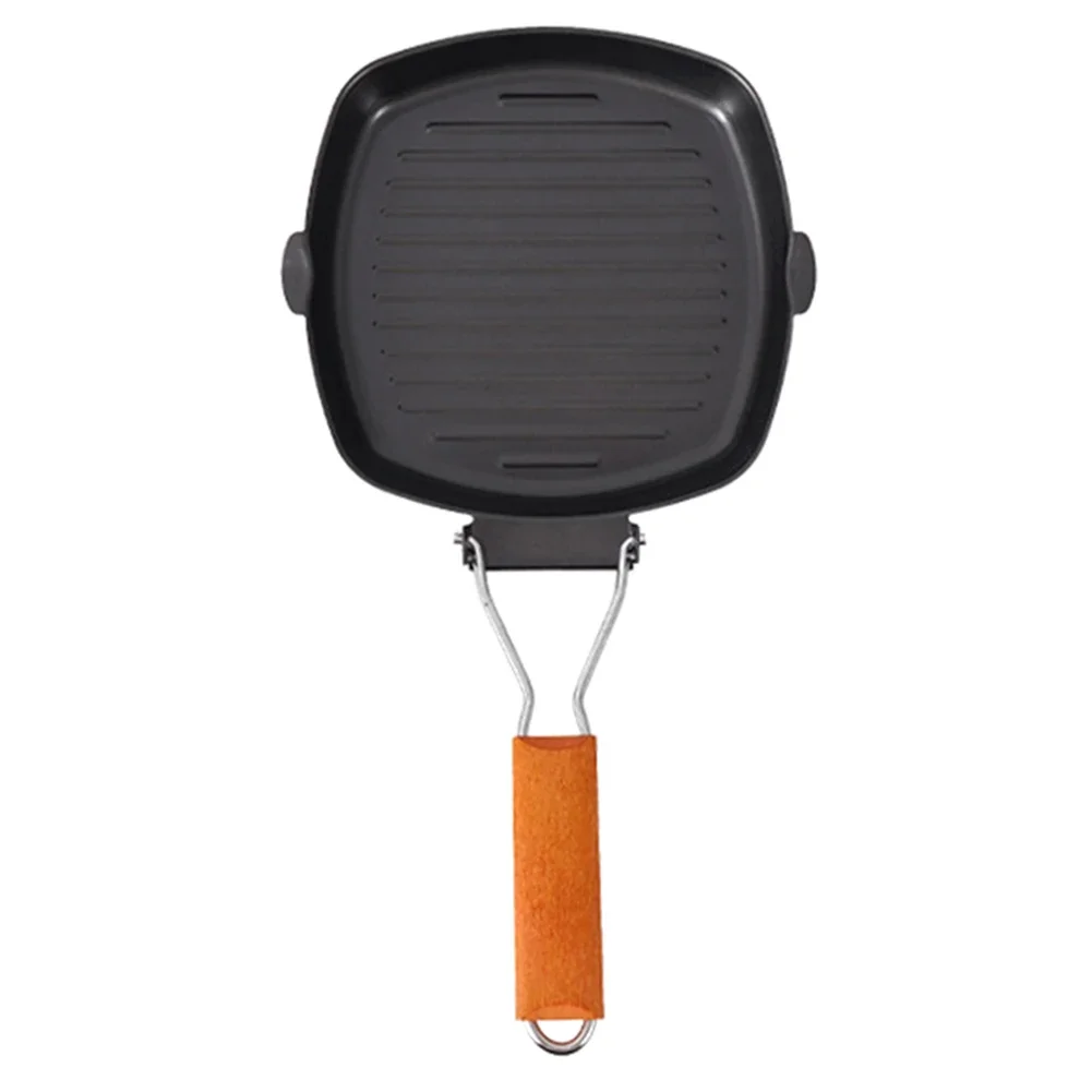

Camping Cast Iron Pot Anti-scalding Handle Pot Outdoor Cooking Comfortable Grip Deep Cooking Side Double Spout