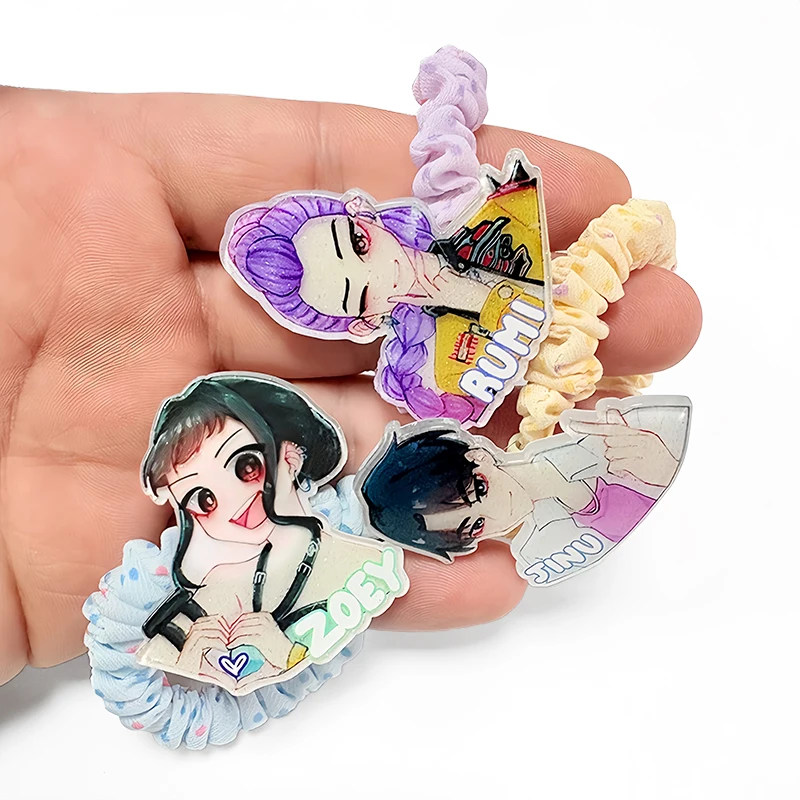 5 uds mujeres niñas Kpop Hunter Rumi lazos para el cabello conjunto de cuerdas para el cabello lindos Hunters Rumi Mira Zoey coleteros elásticos accesorios para el cabello