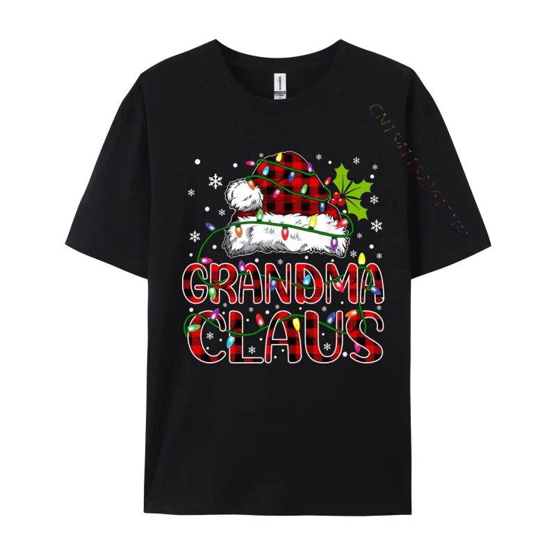 Grandma Claus Santa Funny Christmas Pajama Matching Family T-Shirts Black Tops Shirts New Design Cool Cotton